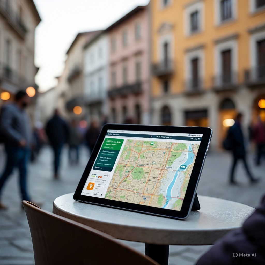 Traveler using technology to plan and navigate trips effectively, following this traveling complete guide