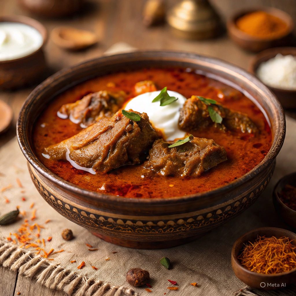 Kashmiri rogan josh showcasing rich flavors of Pakistani and Indian food recipes