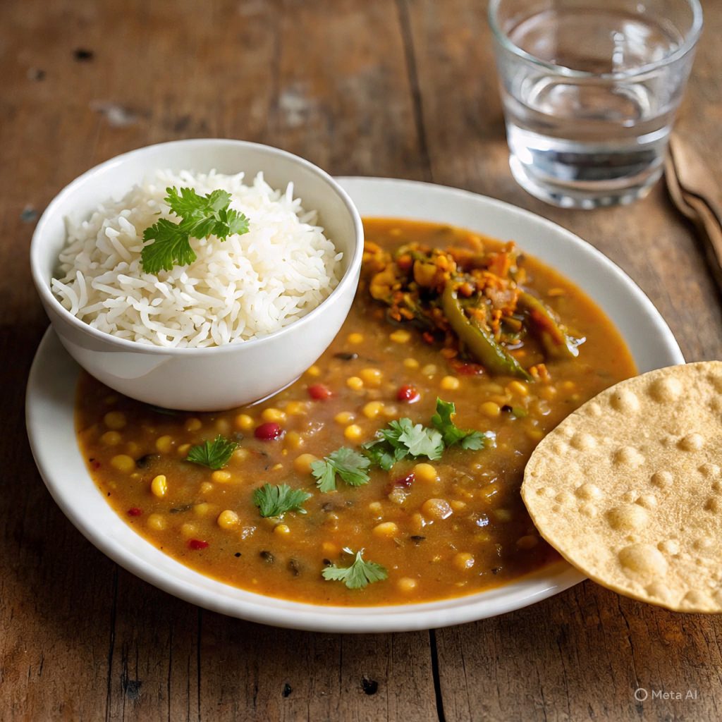 Simple dal chawal dish made from classic Pakistani and Indian food recipes