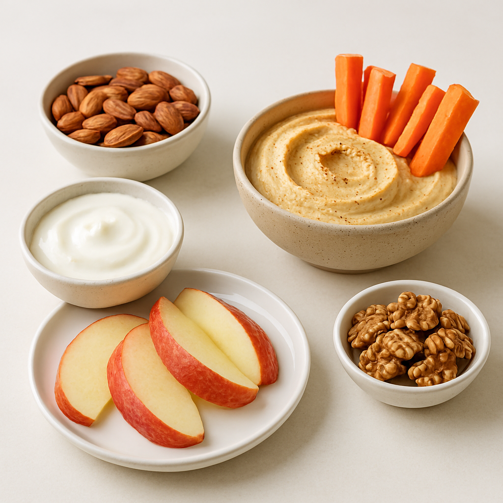 Healthy snacks like nuts, fruits, and yogurt that support healthy eating for a better lifestyle