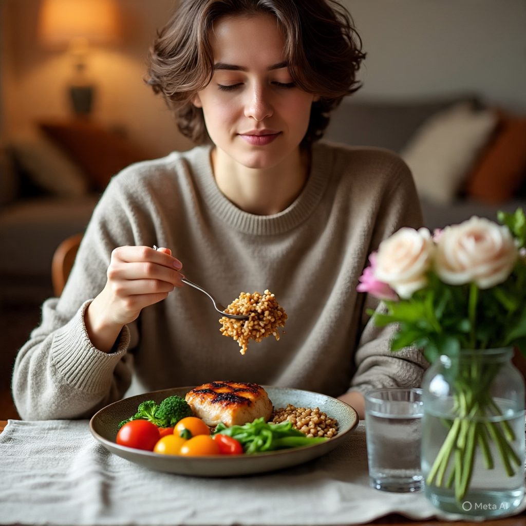 Mindful eating practice supporting healthy eating for a better lifestyle