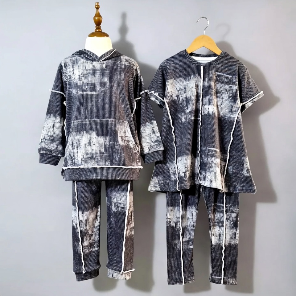 Trendy matching two-piece stitched outfit featured in the Complete Guide to Kids’ Stitched Outfits showing coordinated modern design