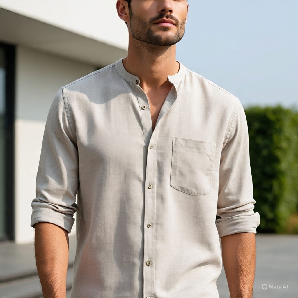 Relaxed fit linen shirt demonstrating breathable Summer Style for extreme 40 degree heat