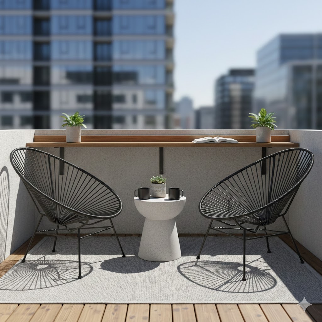 Minimalist small balcony seating