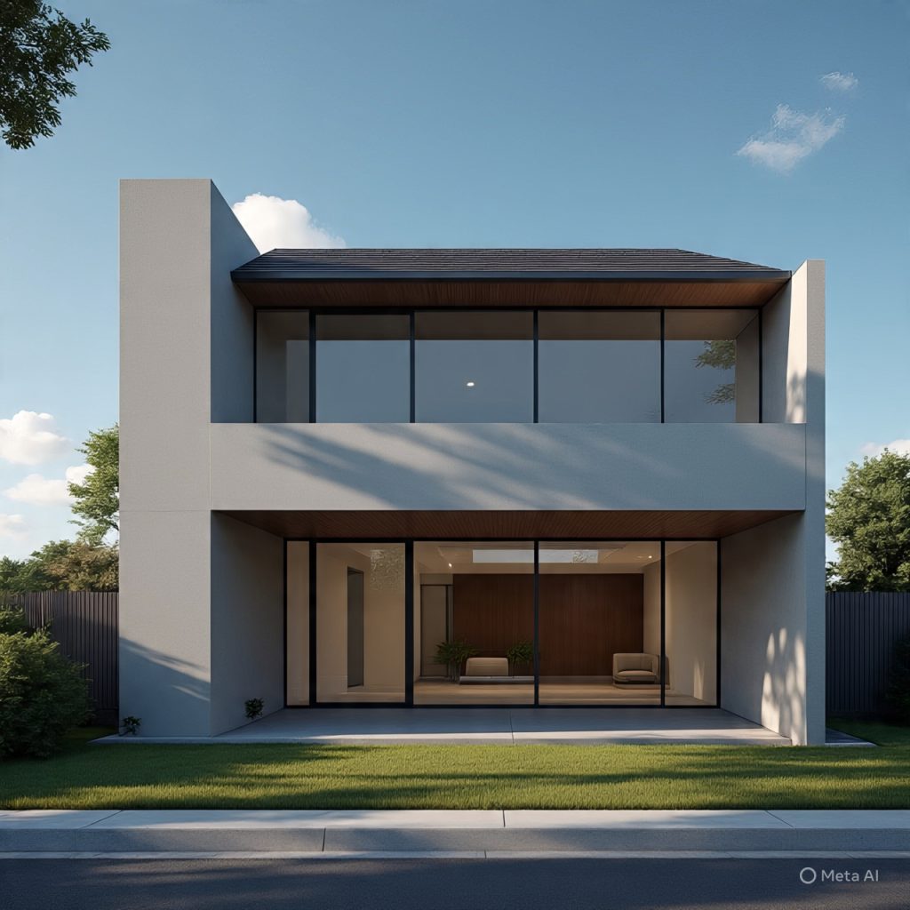 Front elevation mistakes shown through poor architectural balance and outdated detailing.