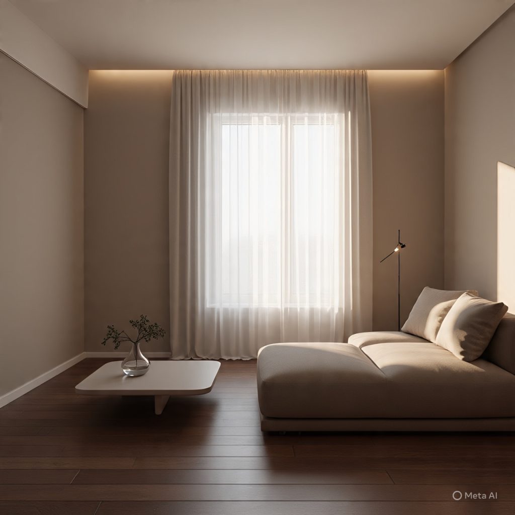 Modern neutral living room interior