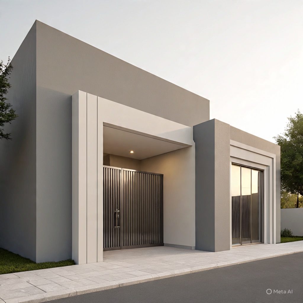 Luxury small-front elevation with minimalist modern design