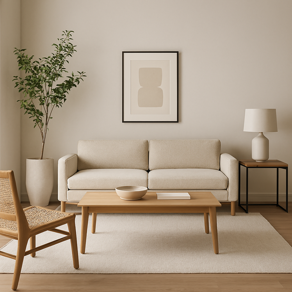 Luxury minimalist living room furniture creating timeless elegance