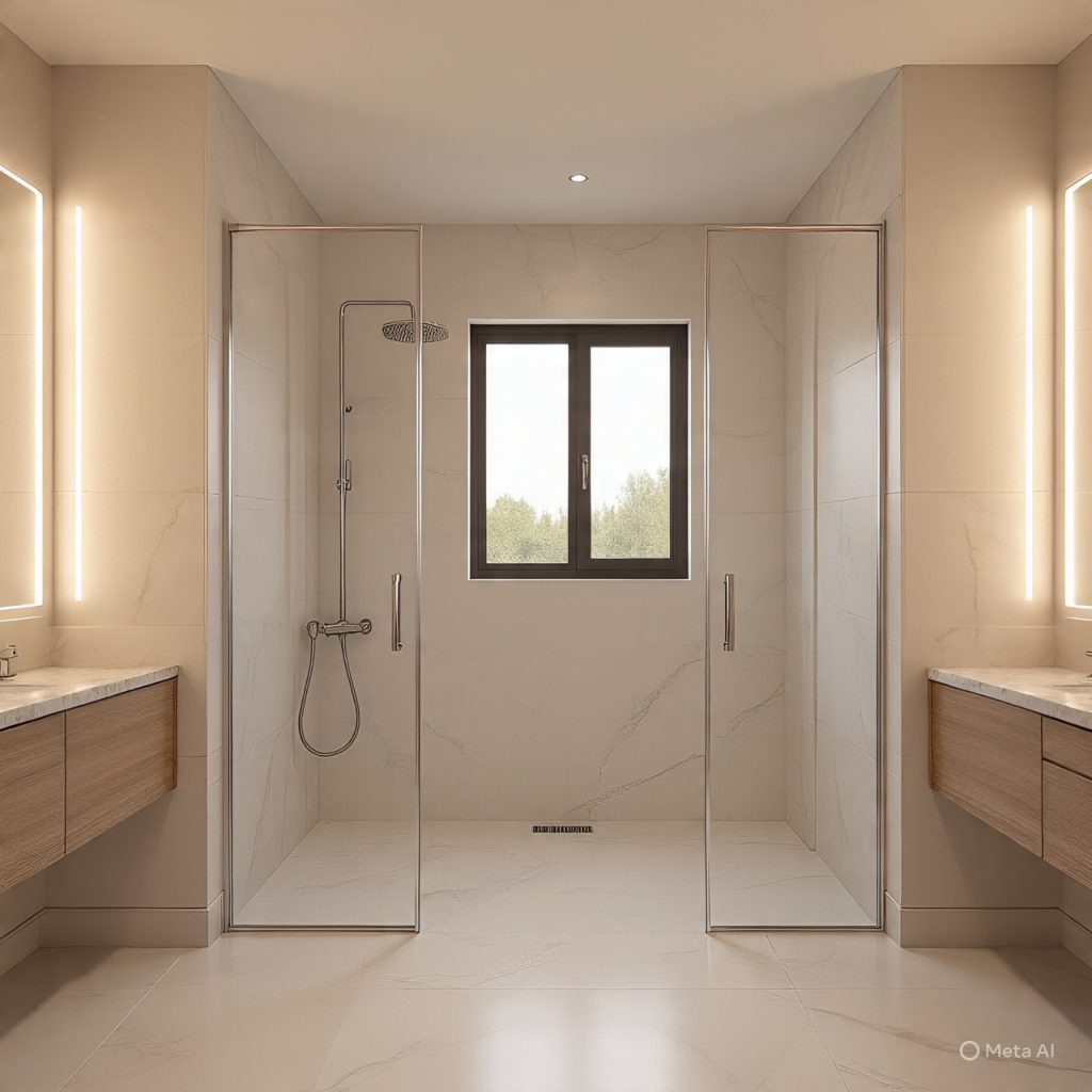 Stylish minimalist bathroom interior