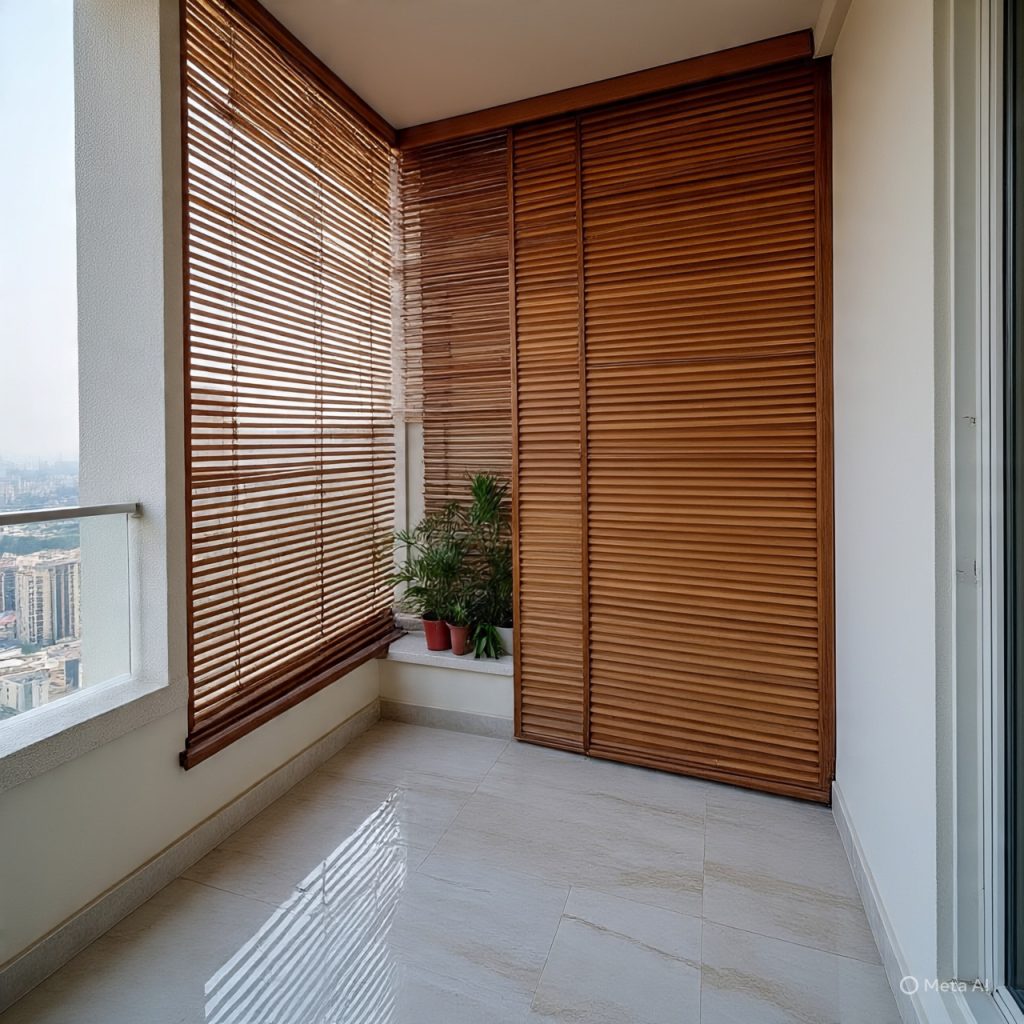 Small balcony with privacy screen