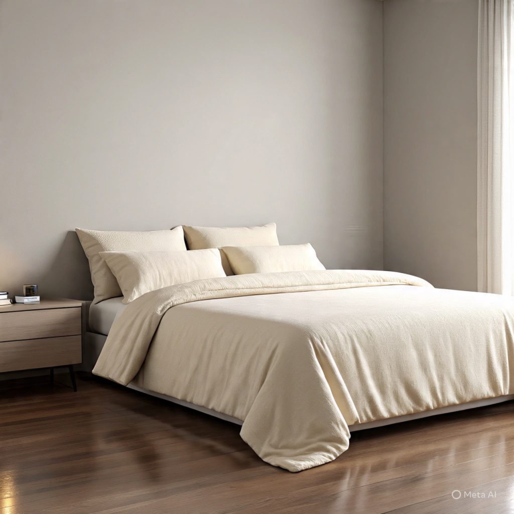 Elegant minimalist bedroom with premium materials