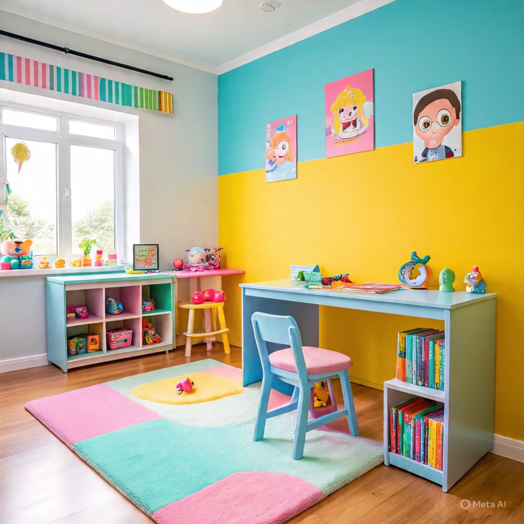 Colorful kids room interior design