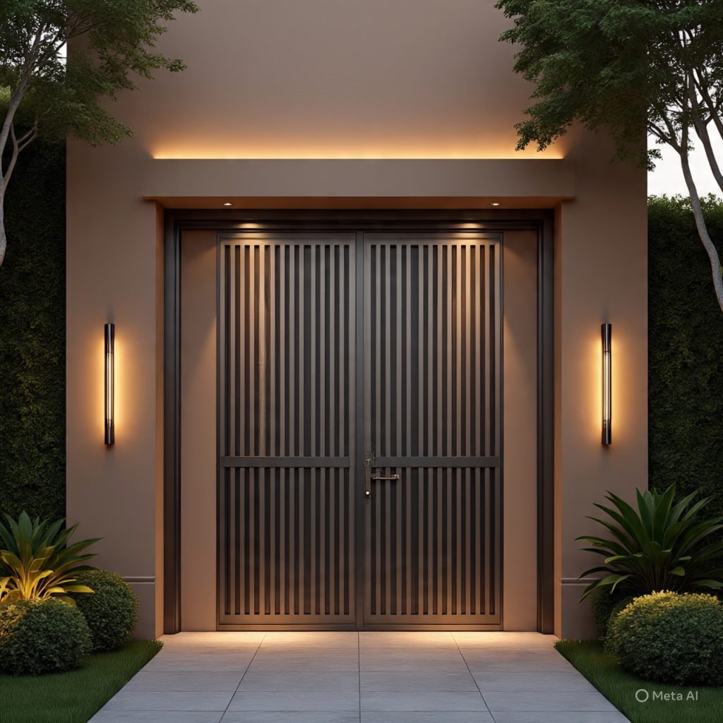 Front color combination enhancing main gate aesthetics