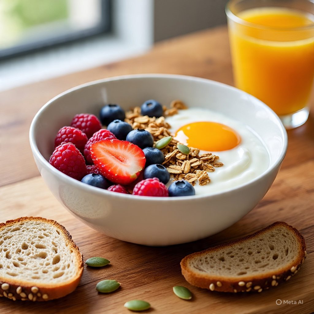 Health transformation habits include gut-friendly foods like yogurt and fiber-rich meals