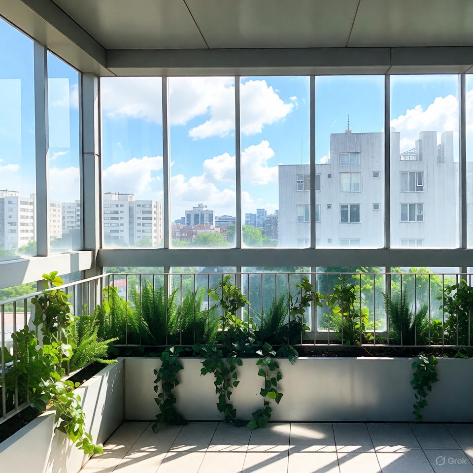 Urban balcony with open views
