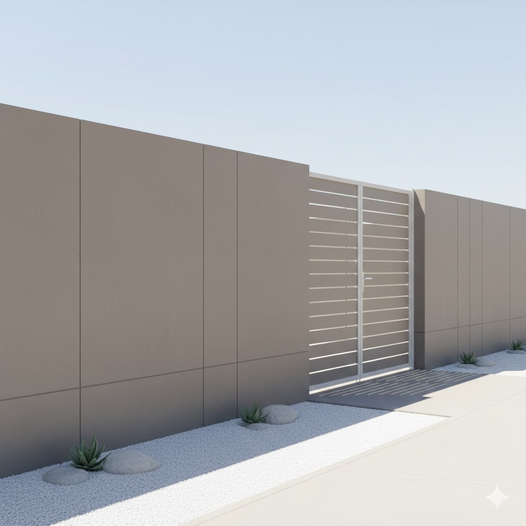Seamless modern boundary wall and hidden gate