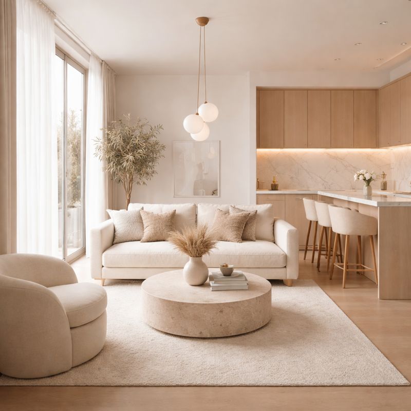 Small home styled with minimalist luxury décor