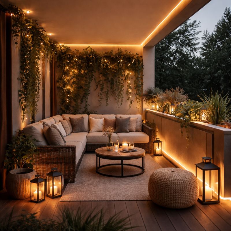 Evening balcony lighting design