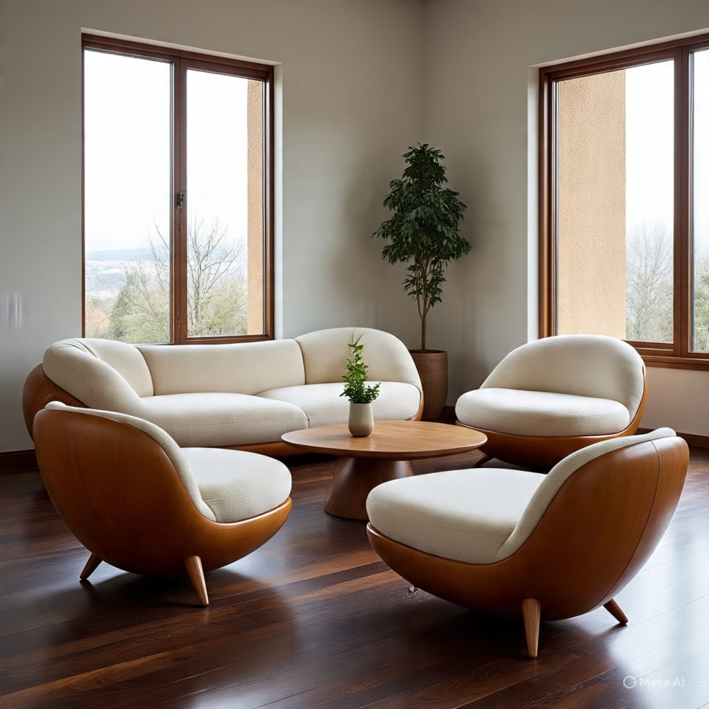 Curved furniture inspired by organic forms