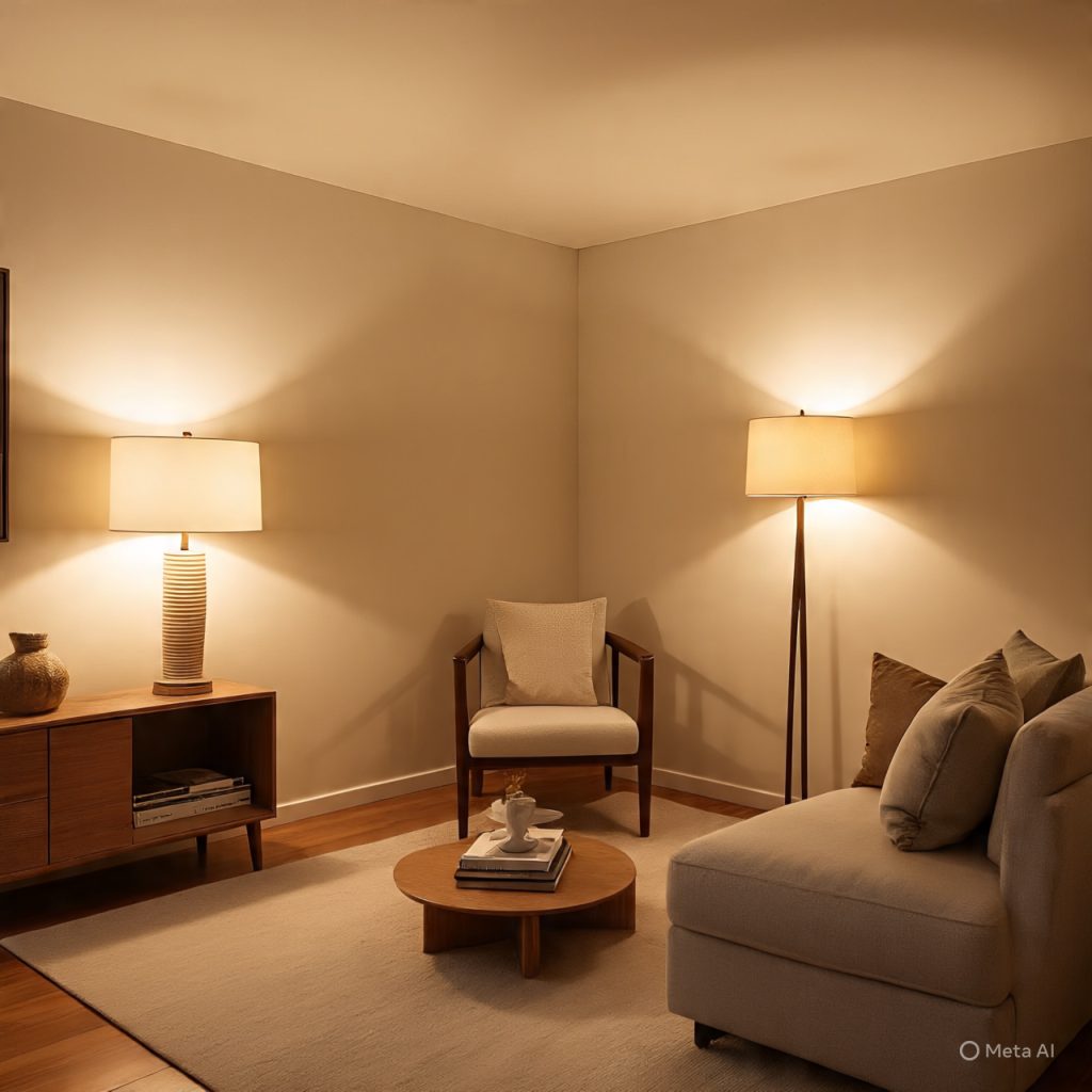 Textured cushions and rugs enhancing minimalist living room elegance