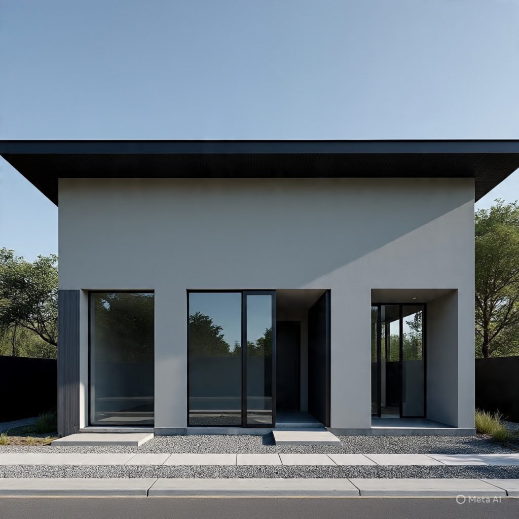 Low-maintenance front elevation using durable exterior materials