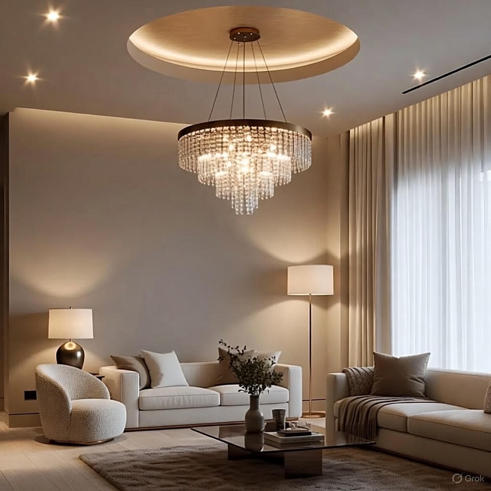 Textured surfaces in a refined interior space