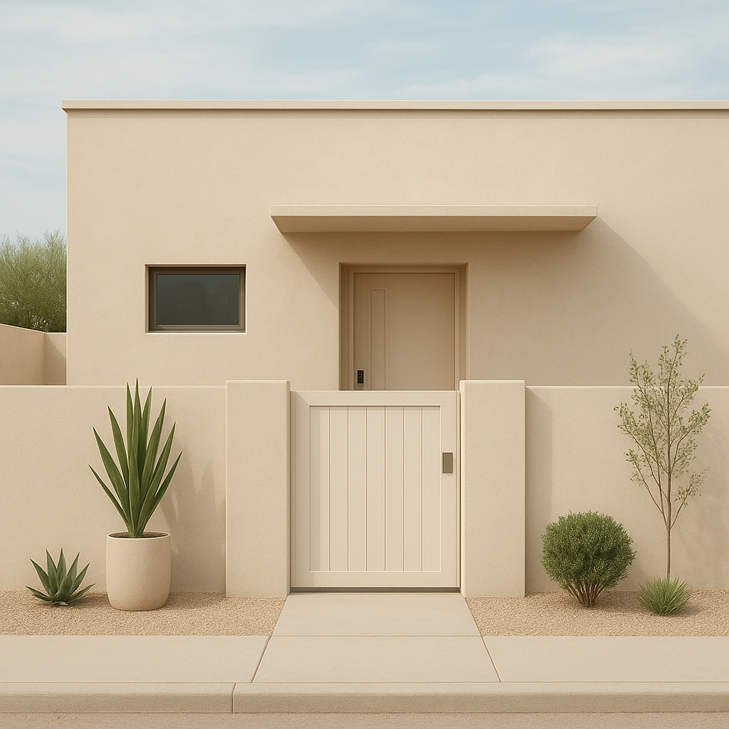 Small Front House Elevation using neutral and modern color schemes — Small Front House Elevation