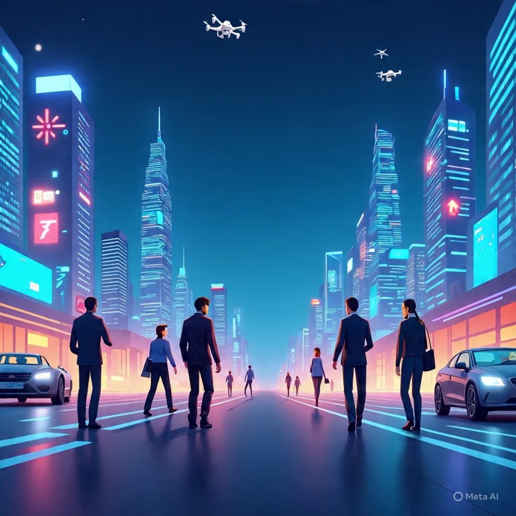 Technology integrated into modern urban life