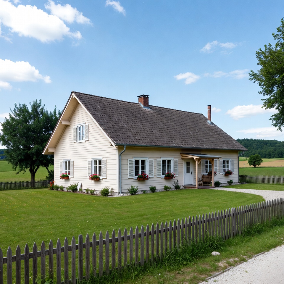  German Ranch Houses in rural Germany with simple forms and natural surroundings