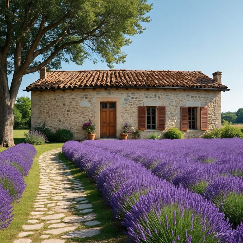 French Ranch Houses surrounded by rustic countryside landscapes