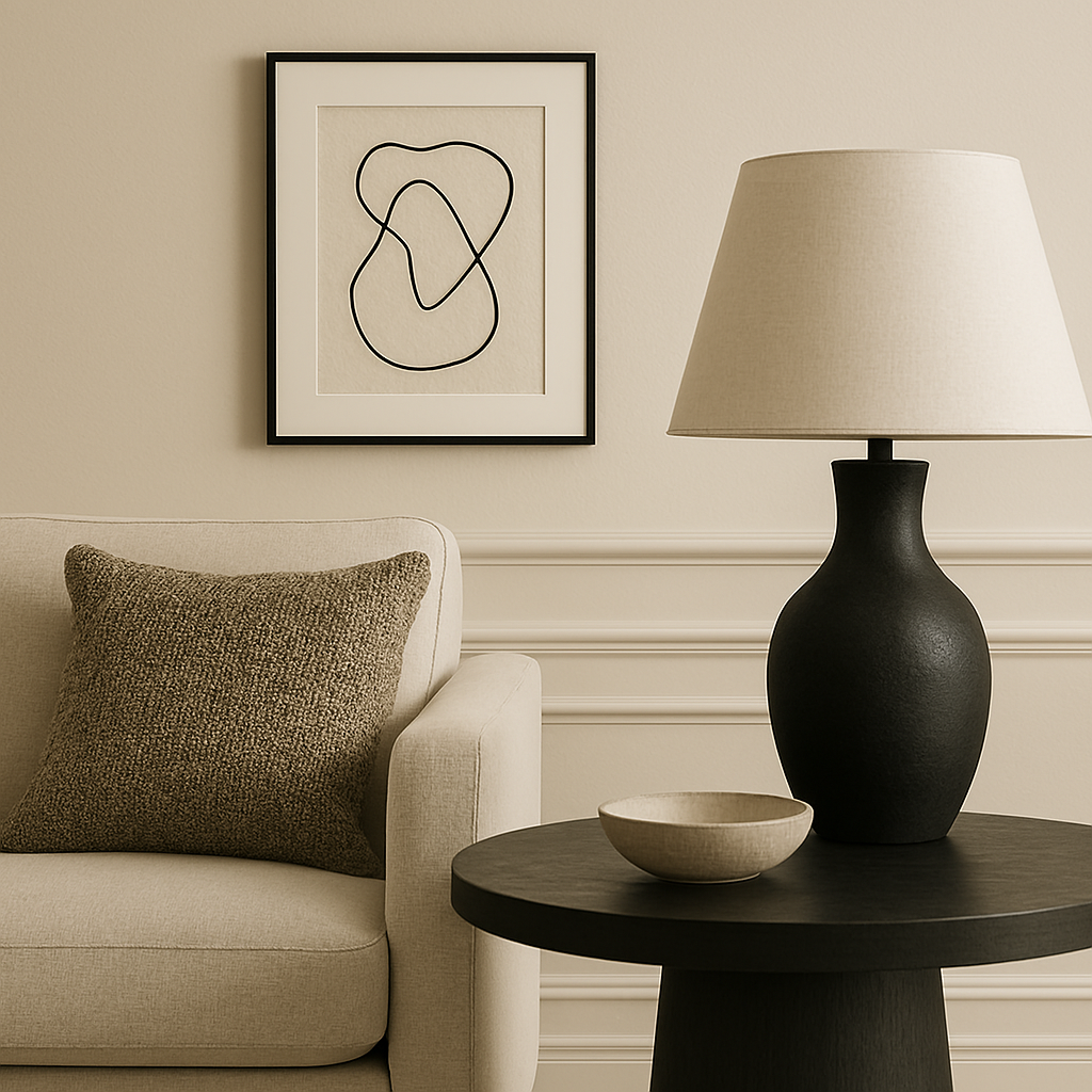 Subtle contrast and textures in timeless home décor styling