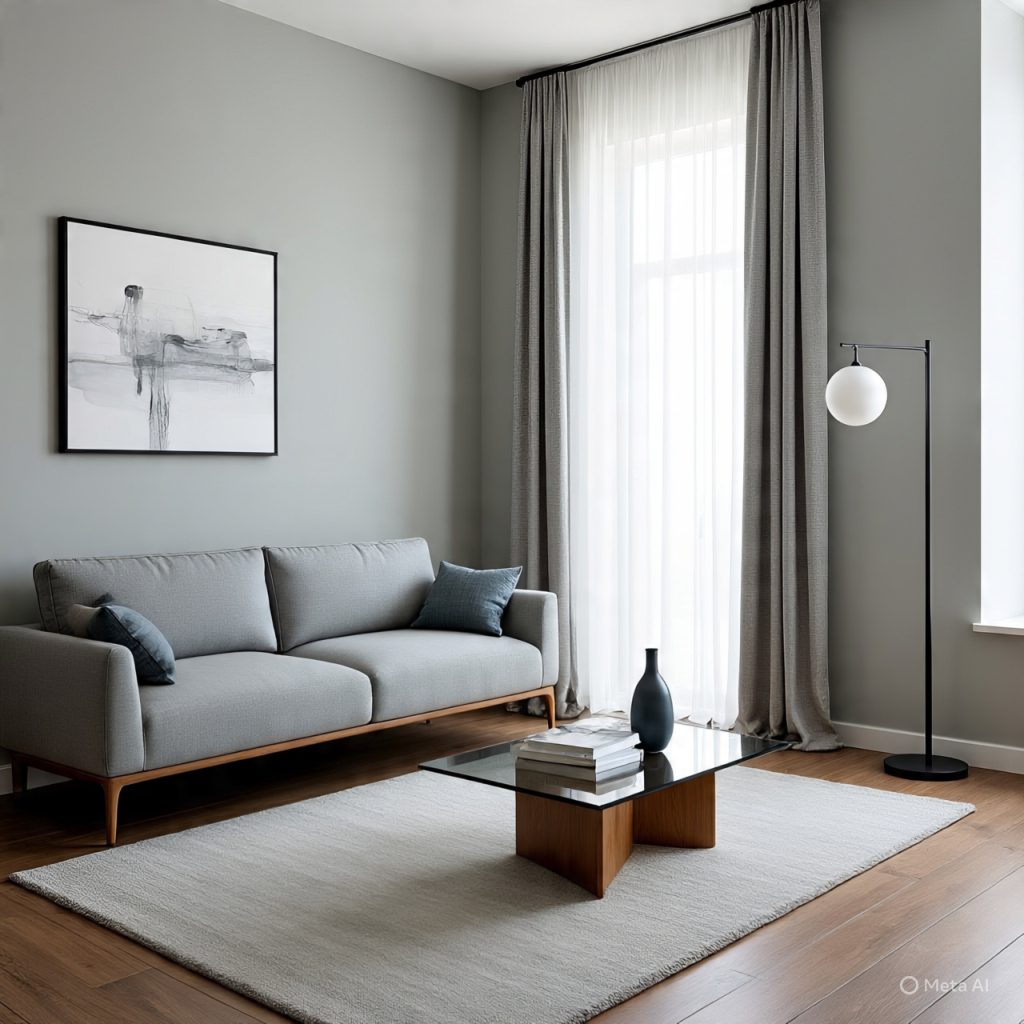 Cohesive modern home interior styled beautifully on a limited budget