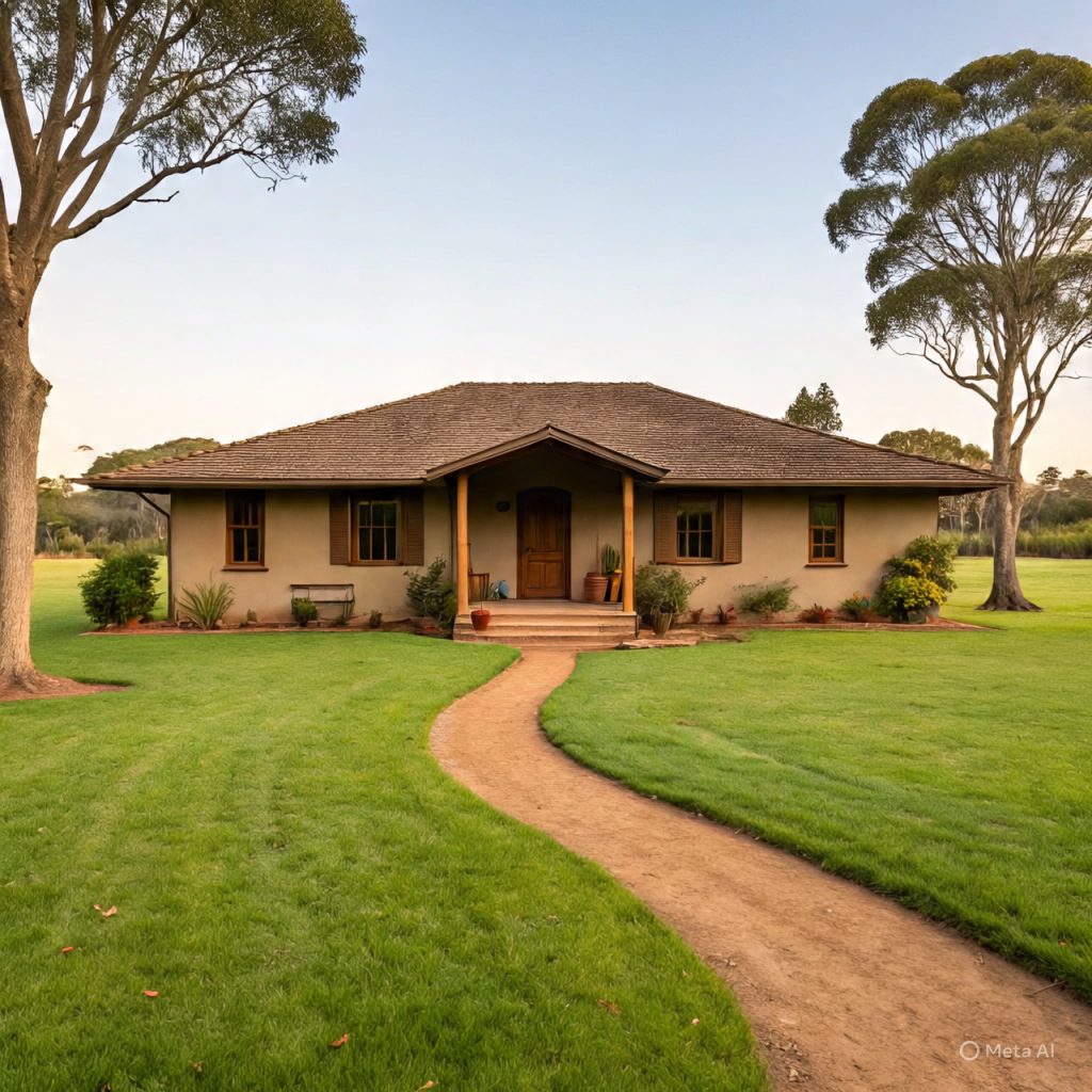 Family-oriented ranch house design in rural Australia