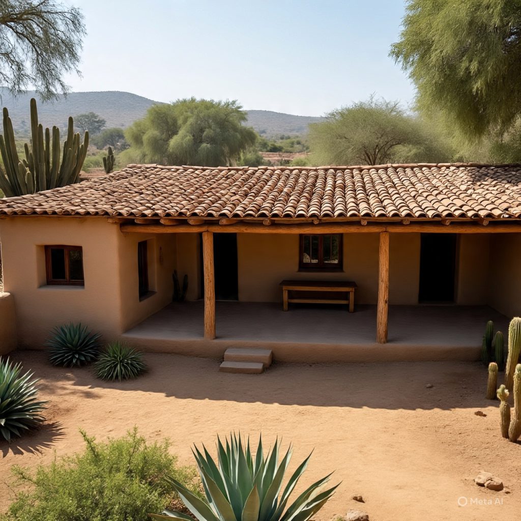 Sustainable construction of Mexican ranch houses