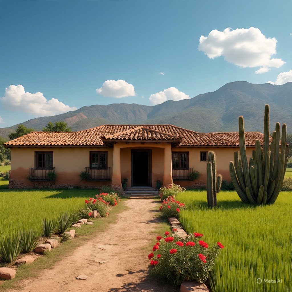 Landscape-integrated Mexican countryside ranch house