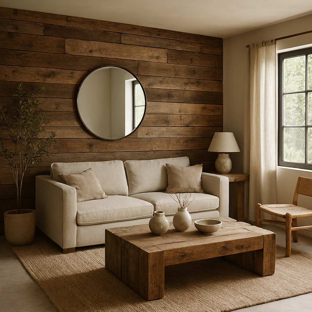 Reclaimed wood furniture in modern interiors