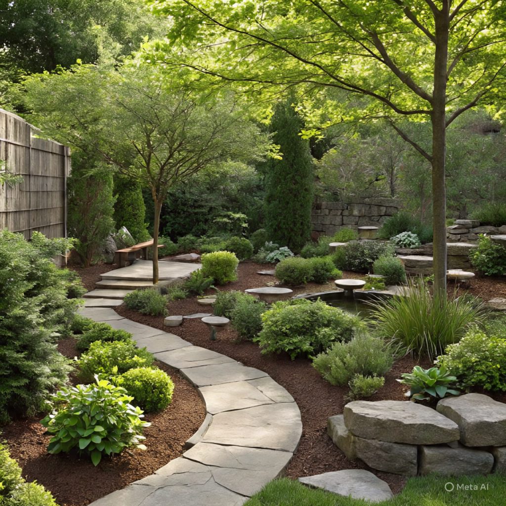 Eco-friendly residential garden layout