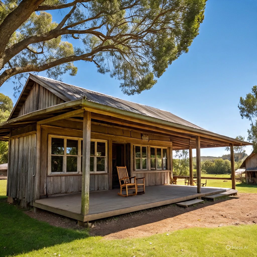 Rural Australian ranch home with shaded outdoor living