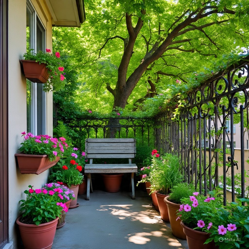 Balcony Garden Ideas with flowering plants