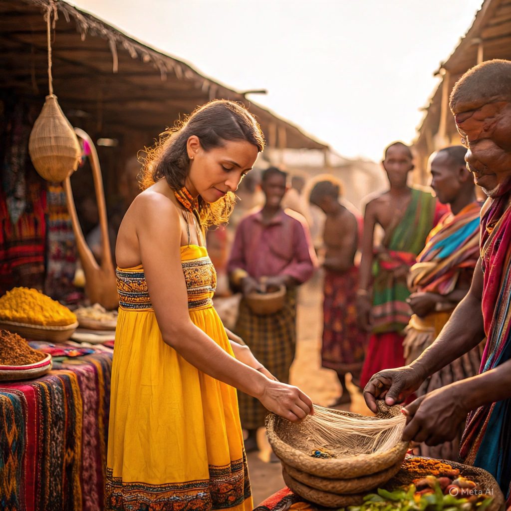 Traveler exploring local culture and engaging with communities during traveling experiences