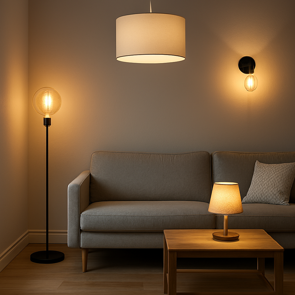 Affordable modern lighting creating a warm and designer-style home atmosphere