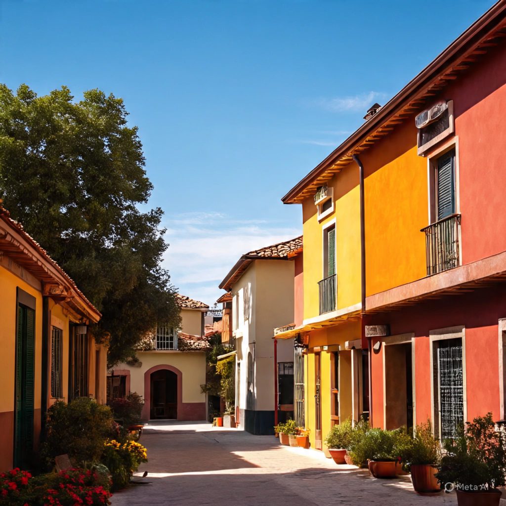 Warm color palette commonly used in Spanish Ranch Houses