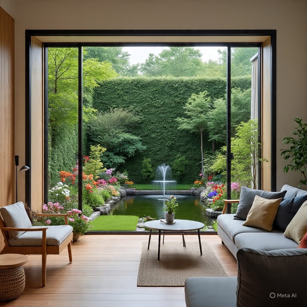 Residential outdoor design garden layout