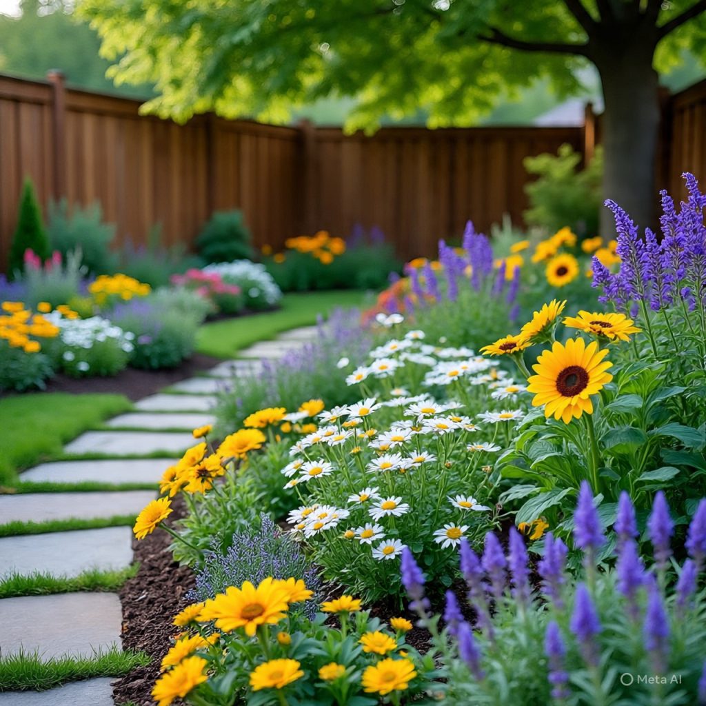 Structured flower garden layout design