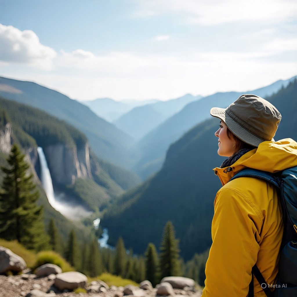 Traveler exploring natural wonders to enrich traveling experiences