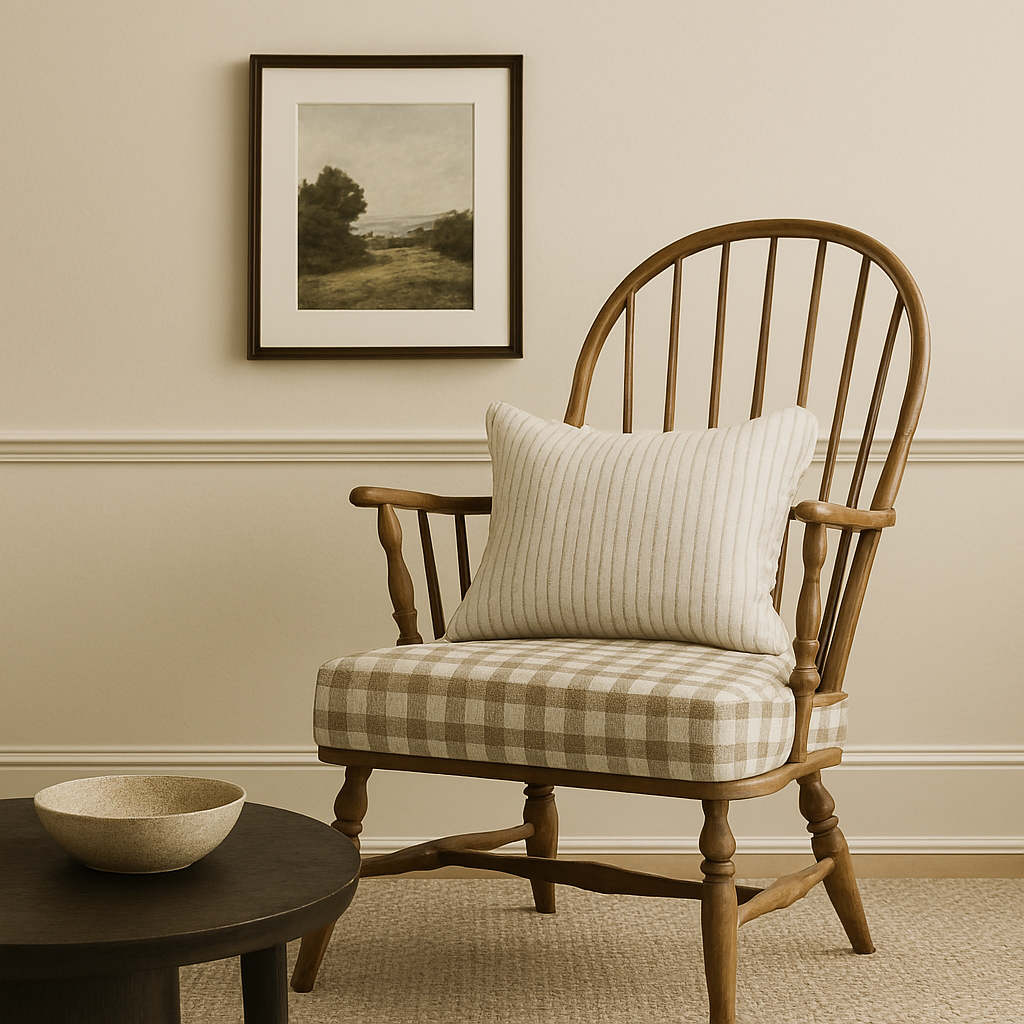 Classic patterns and neutral tones in a timeless home interior