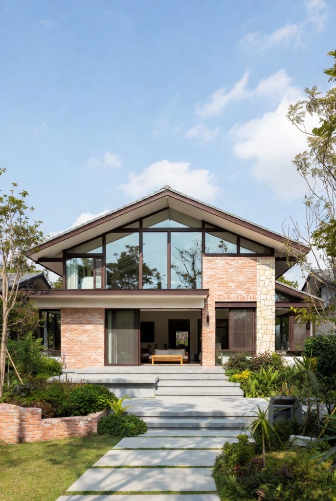 Modern materials blended into rural Chinese architecture