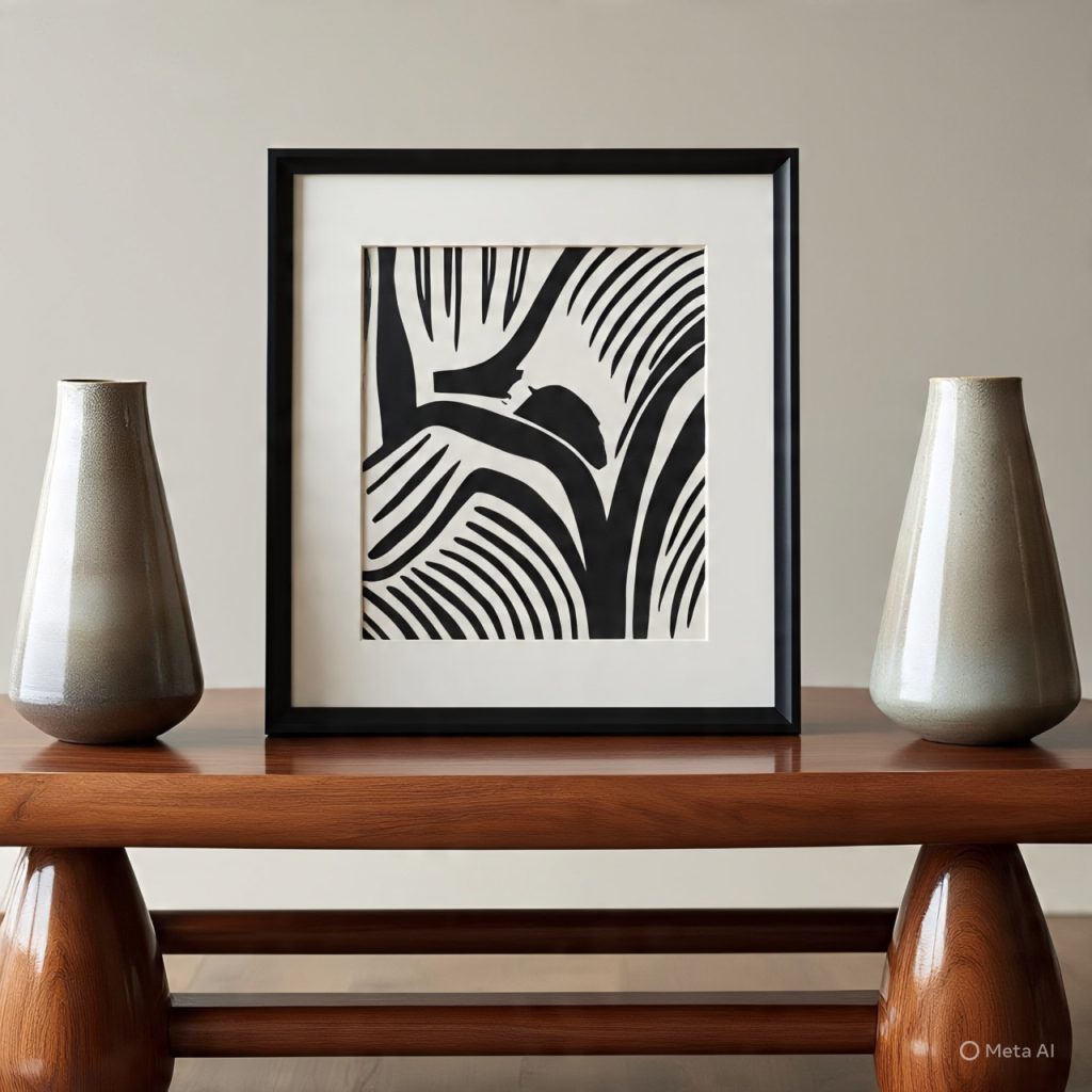 Minimal accessories styled in a modern classic home interior