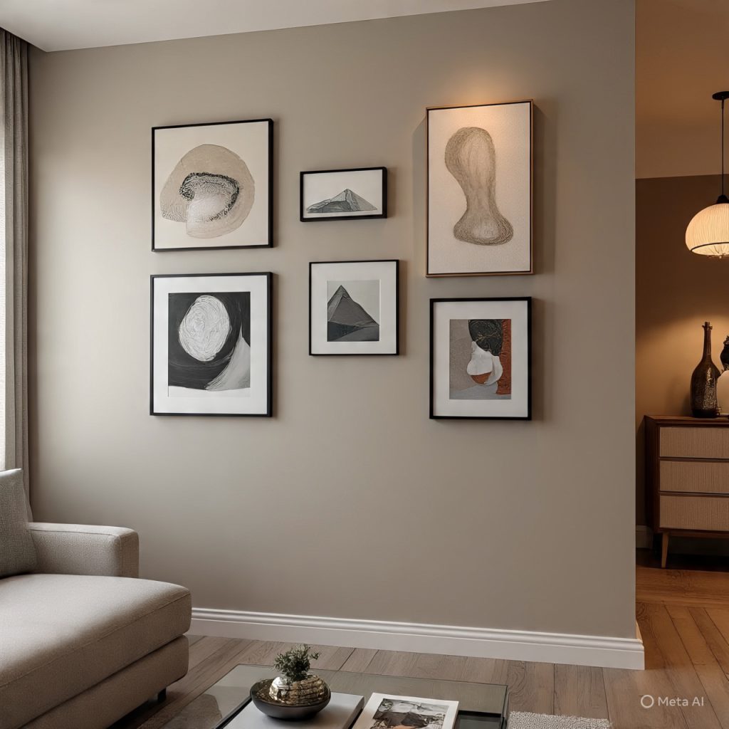 Artwork hung too high on the wall, showing improper wall styling among common home decor mistakes