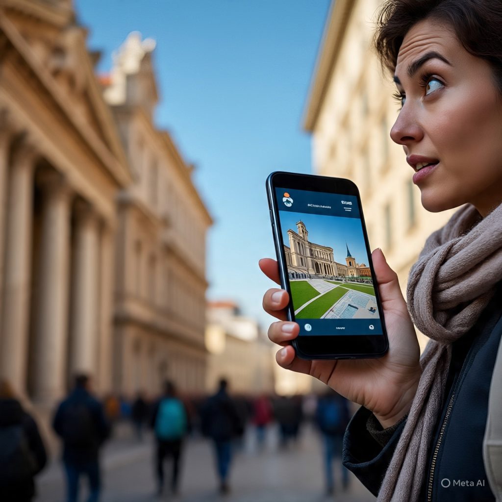 Traveler using technology to enhance and organize traveling experiences